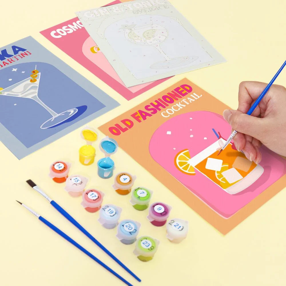 Coffret "Cocktails Colorés" – 6 peintures par numéro