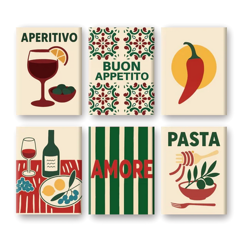Coffret "Buon Appetito" – 6 peintures par numéro