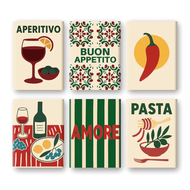 Coffret "Buon Appetito" – 6 peintures par numéro