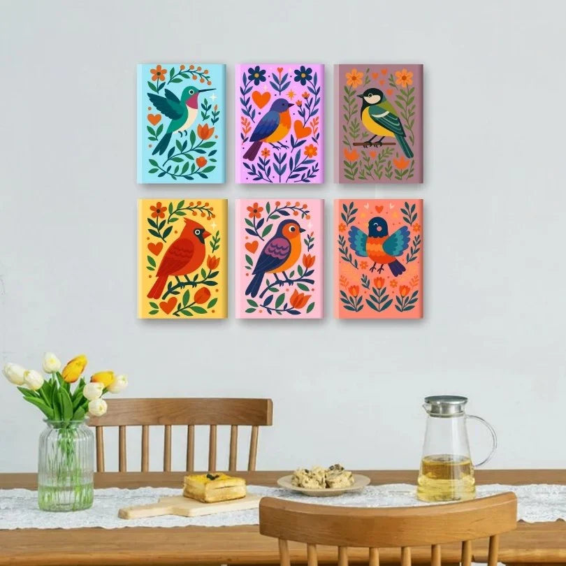 Coffret "Piou-piou" – 6 peintures par numéro