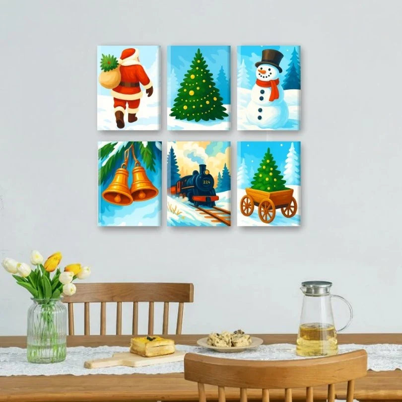 Coffret "Noël sous la neige" – 6 peintures par numéro
