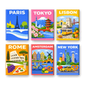 Coffret "Capitales Colorées" – 6 peintures par numéro