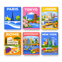 Coffret "Capitales Colorées" – 6 peintures par numéro