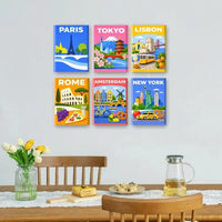Coffret "Capitales Colorées" – 6 peintures par numéro
