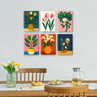 Coffret "Plantes, Fleurs & Couleurs" – 6 peintures par numéro