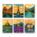 Coffret "Paysages Français" – 6 peintures par numéro