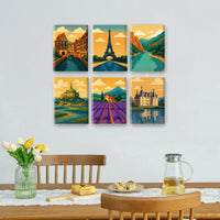 Coffret "Paysages Français" – 6 peintures par numéro