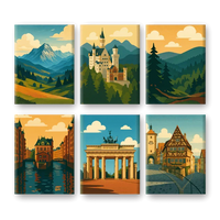 Coffret "Paysages d'Allemagne" – 6 peintures par numéro