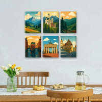 Coffret "Paysages d'Allemagne" – 6 peintures par numéro