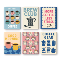 Coffret "D'abord un Café" – 6 peintures par numéro