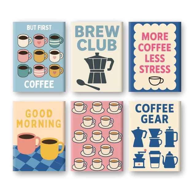 Coffret "D'abord un Café" – 6 peintures par numéro terminé