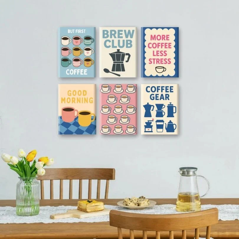 Coffret "D'abord un Café" – 6 peintures par numéro