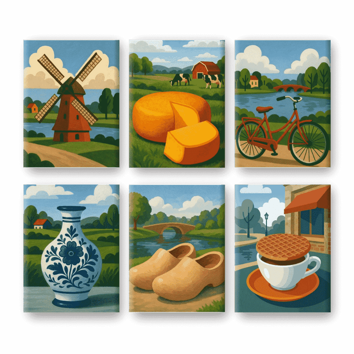 Coffret "Univers Hollandais" – 6 peintures par numéro