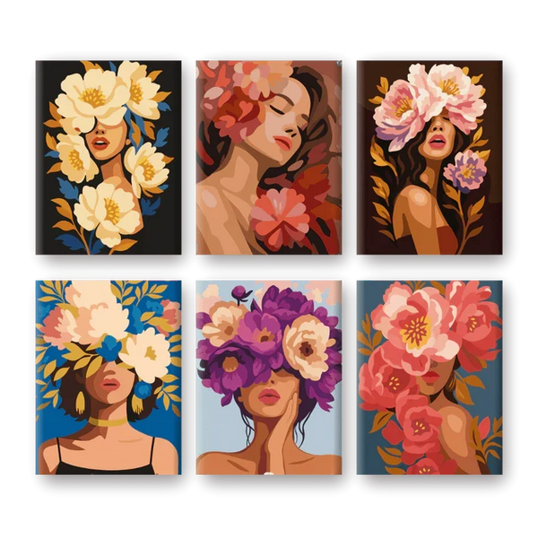 Coffret "Femmes Fleuries" – 6 peintures par numéro