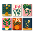 Coffret "Plantes, Fleurs & Couleurs" – 6 peintures par numéro