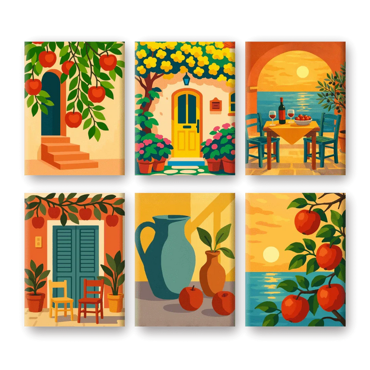 Coffret "Moments Italiens" – 6 peintures par numéro