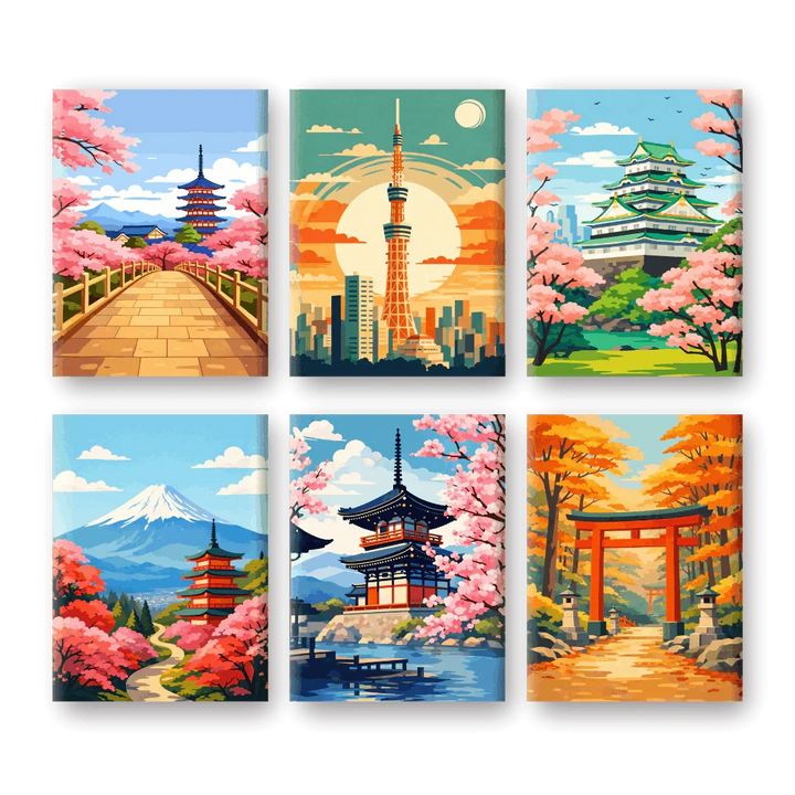 Coffret "Japon" – 6 peintures par numéro