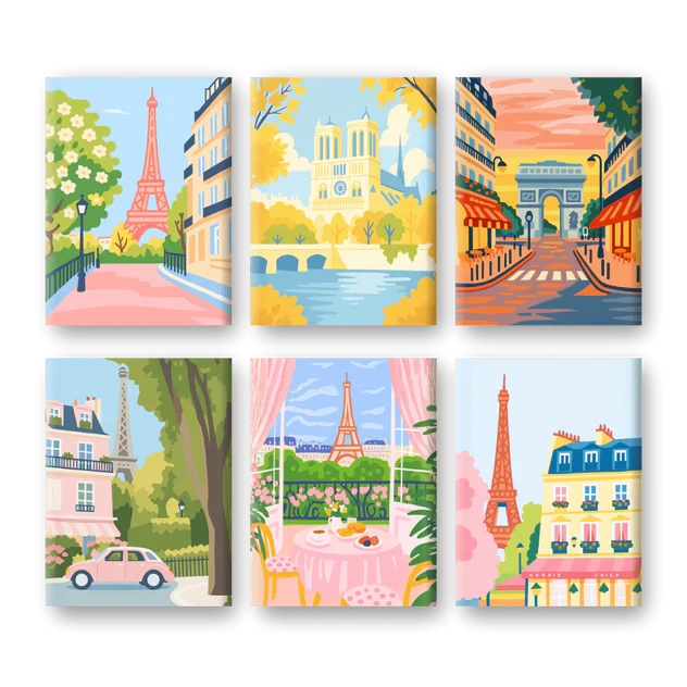 Coffret "Paris est magique" – 6 peintures par numéro