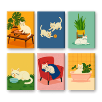 Coffret "Petit Chat Blanc" – 6 peintures par numéro