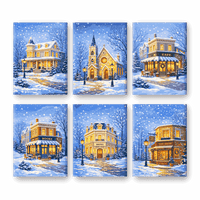 Coffret "Rue sous la neige" – 6 peintures par numéro