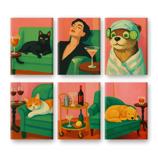 Coffret "Soirée Cocooning" – 6 peintures par numéro