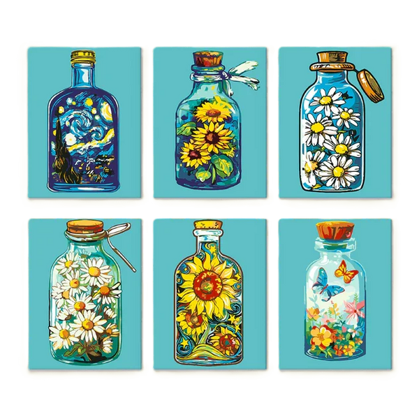 Coffret "En bouteille" – 6 peintures par numéro