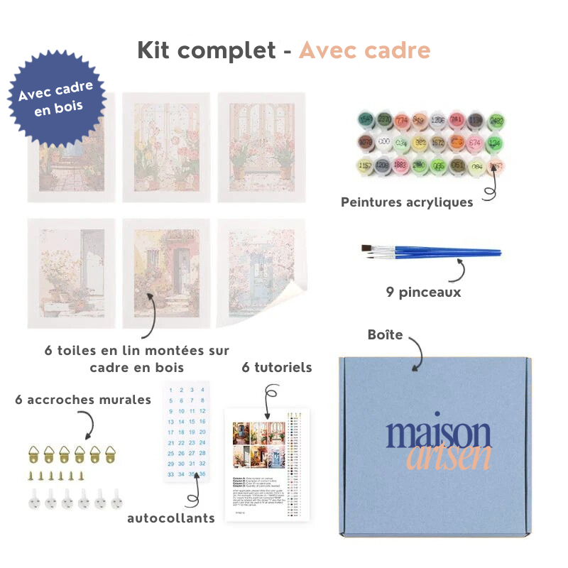 Coffret "L’Italien" – 6 peintures par numéro