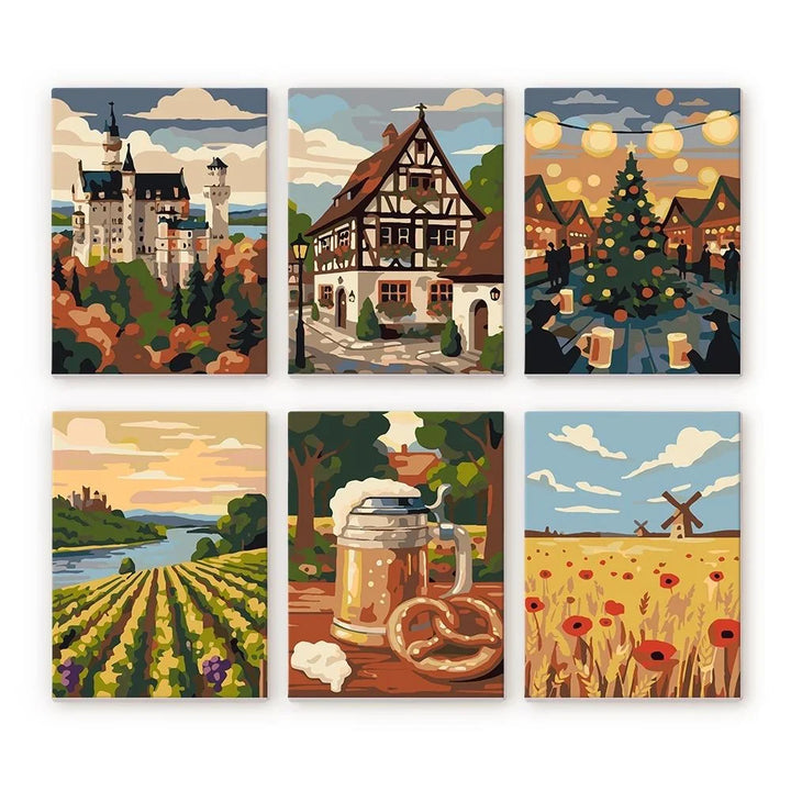 Coffret "Alsace" – 6 peintures par numéro