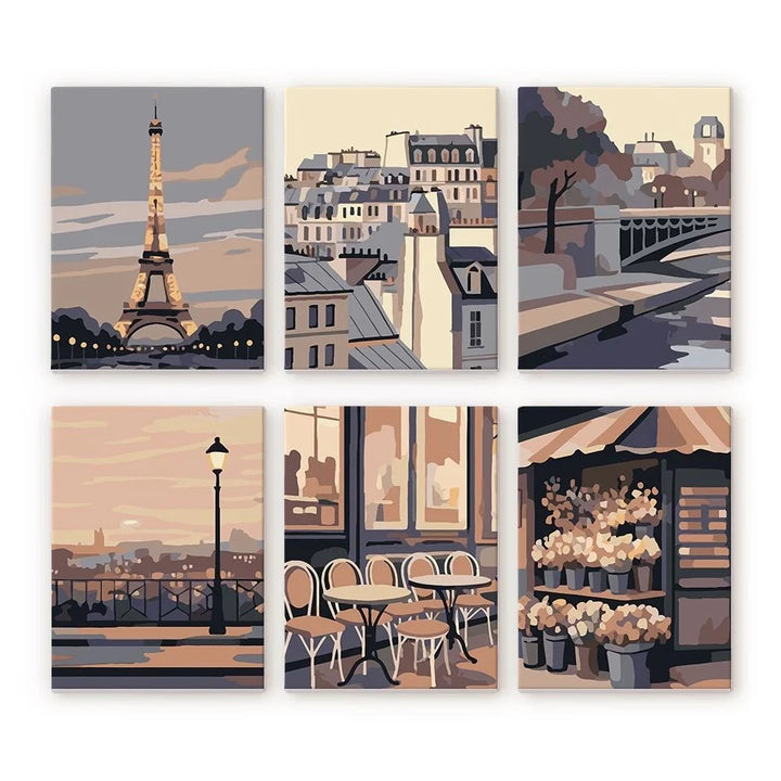 Coffret "Balade à Paris" – 6 peintures par numéro