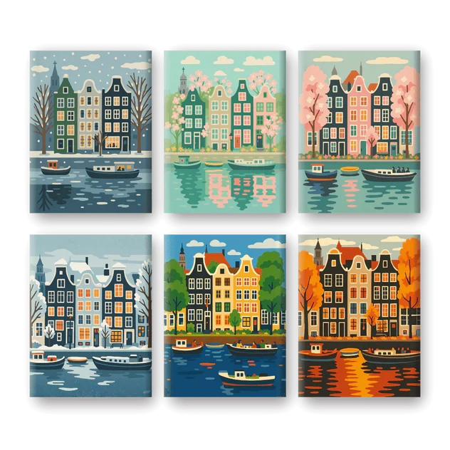 Coffret "Amsterdam" – 6 peintures par numéro