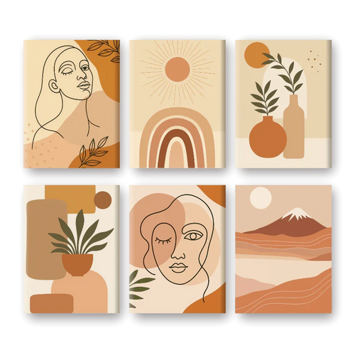 Coffret "Boho Vibes" – 6 peintures par numéro