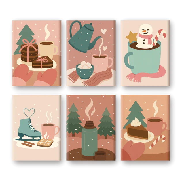 Coffret "Chocolat Chaud" – 6 peintures par numéro