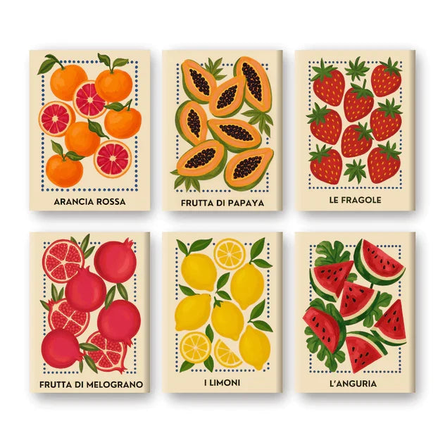 Coffret "Fruits à l'Italienne" – 6 peintures par numéro