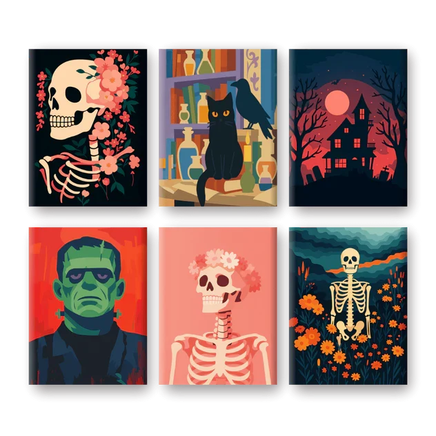 Coffret "Esprit d'Halloween" – 6 peintures par numéro