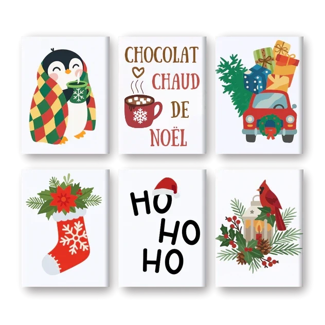 Coffret "Bonjour l'Hiver" – 6 peintures par numéro