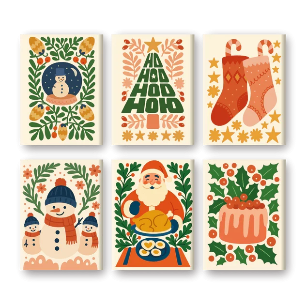 Coffret "Ho-Ho-Ho" – 6 peintures par numéro