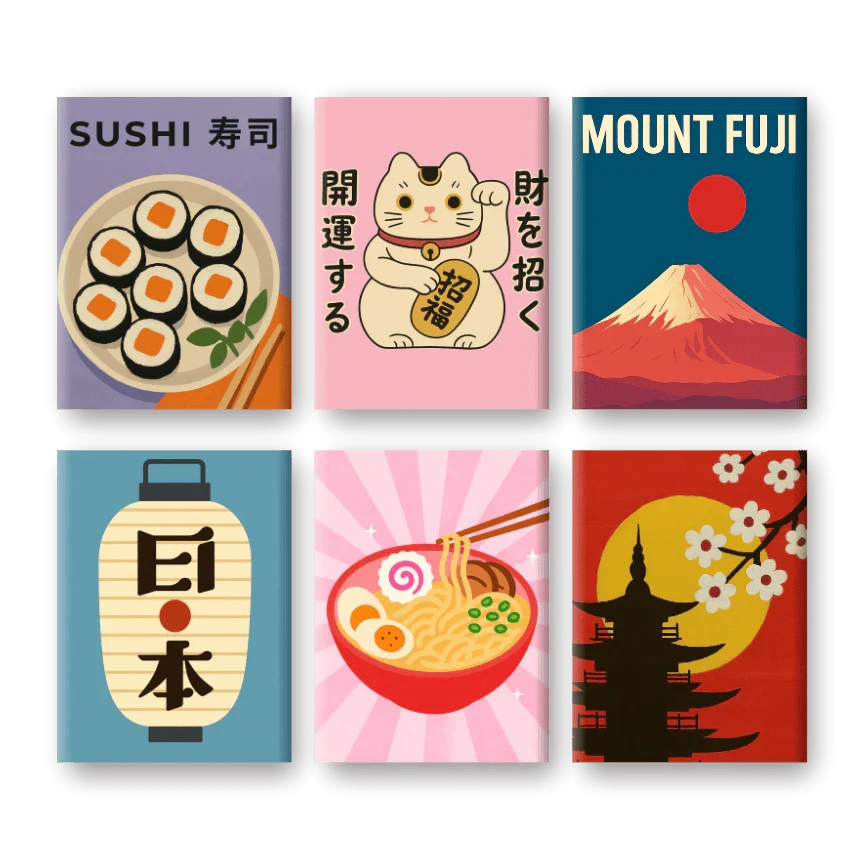 Coffret "Kawaii" – 6 peintures par numéro terminé