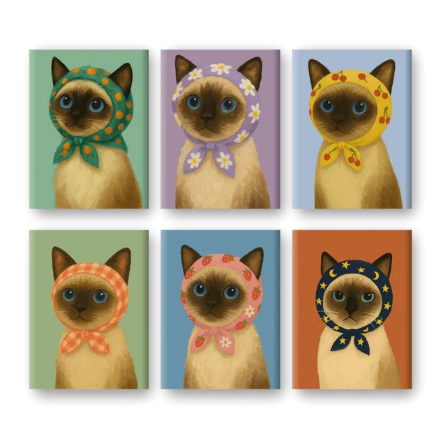Coffret "Le chat est roi" – 6 peintures par numéro