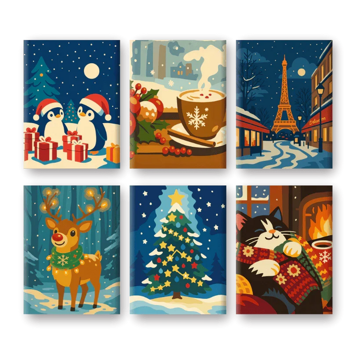 Coffret "Magie de Noël" – 6 peintures par numéro