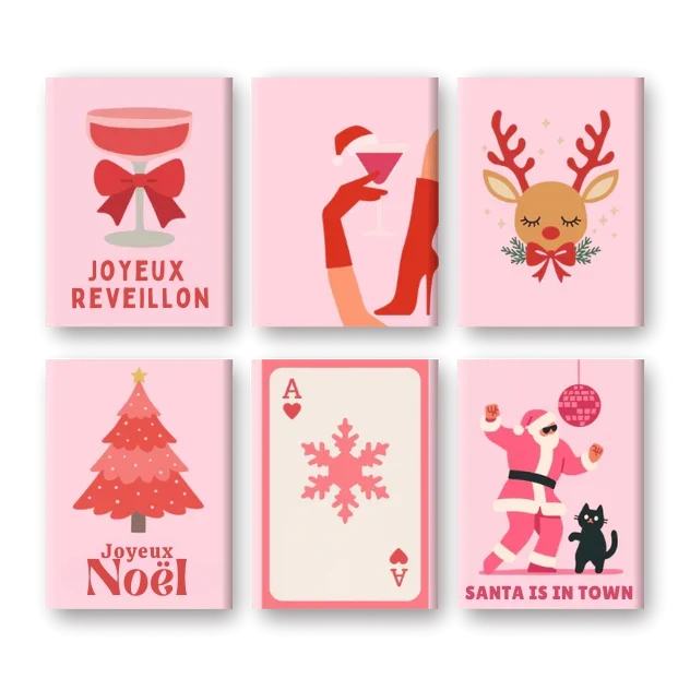 Coffret "Réveillon Girly" – 6 peintures par numéro