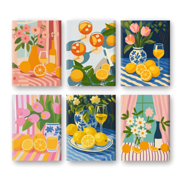 Coffret "Verre & Fleurs" – 6 peintures par numéro
