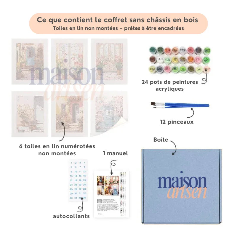 Coffret "Rue sous la neige" – 6 peintures par numéro