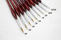 Kit de 9 pinceaux multi-tailles – Manche en bois