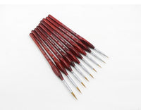 Kit de 9 pinceaux multi-tailles – Manche en bois