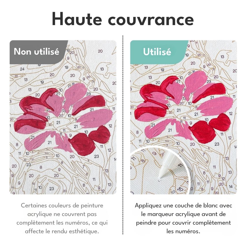Marqueur acrylique blanc – Masquez les numéros