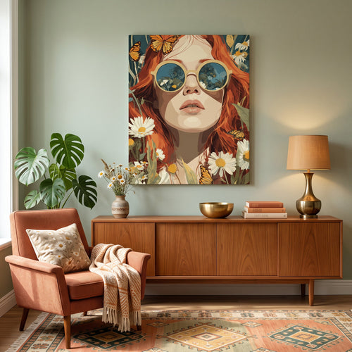 À travers des Lunettes Fleuries | Peinture par numéro 30×40 cm