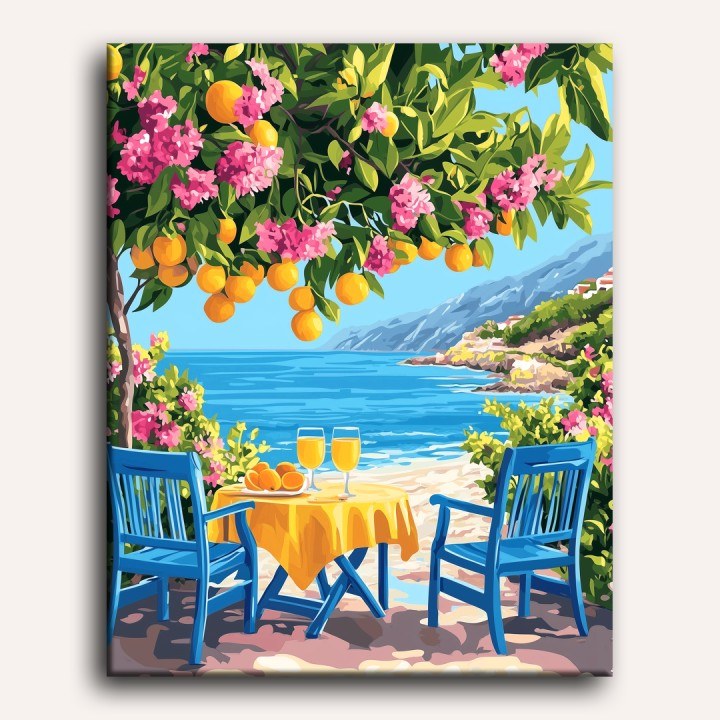 Agrumes en Bord de Mer | Peinture par numéro 30×40 cm