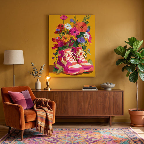Baskets Fleuries | Peinture par numéro 30×40 cm
