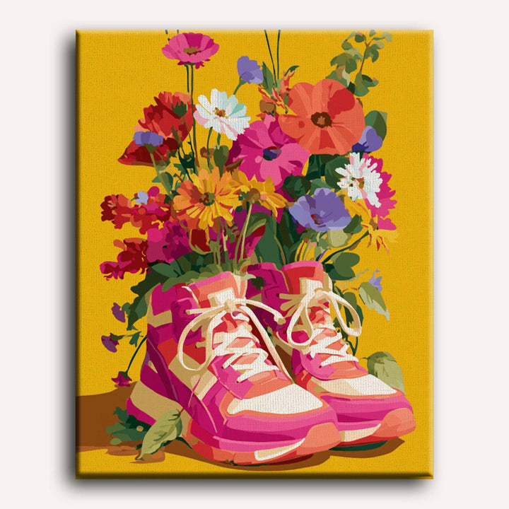 Baskets Fleuries | Peinture par numéro 30×40 cm