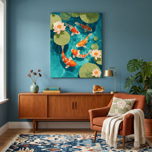 Bassin aux Koi | Peinture par numéro 30×40 cm